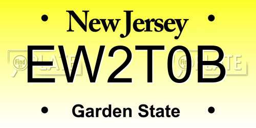 EW2T0B New Jersey License Plate