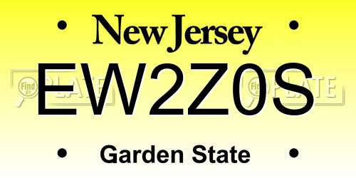 EW2Z0S New Jersey License Plate