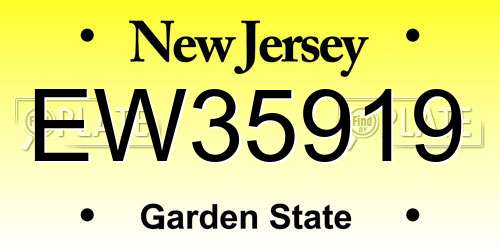 EW35919 New Jersey License Plate
