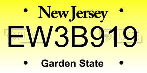 EW3B919 New Jersey License Plate
