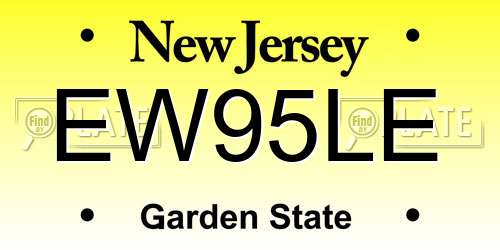 EW95LE New Jersey License Plate