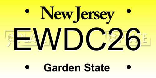 EWDC26 New Jersey License Plate