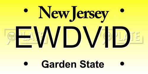 EWDVID New Jersey License Plate