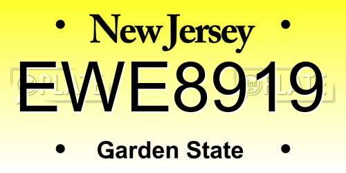 EWE8919 New Jersey License Plate