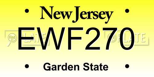 EWF270 New Jersey License Plate