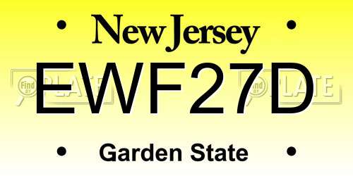 EWF27D New Jersey License Plate