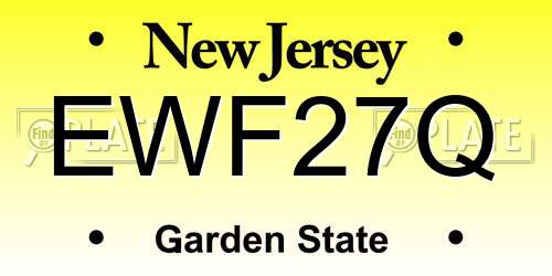 EWF27Q New Jersey License Plate