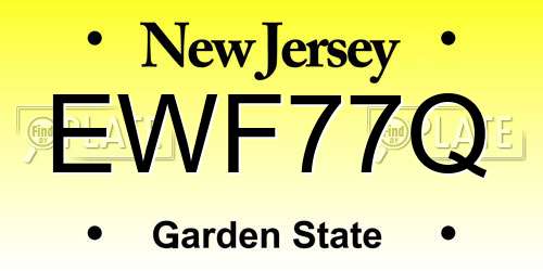 EWF77Q New Jersey License Plate