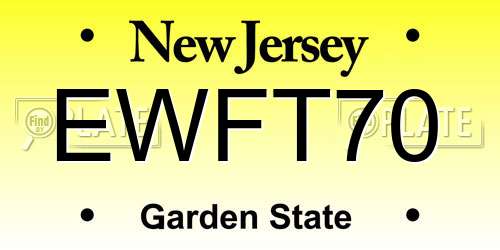 EWFT70 New Jersey License Plate