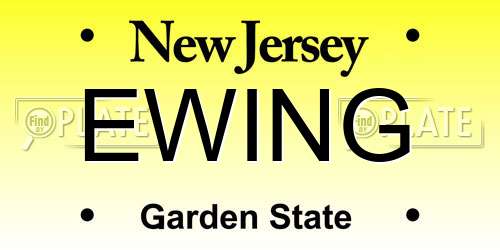 EWING New Jersey License Plate