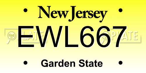 EWL667 New Jersey License Plate