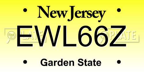 EWL66Z New Jersey License Plate