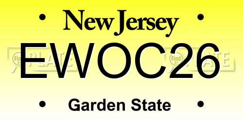 EWOC26 New Jersey License Plate