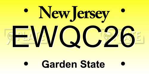 EWQC26 New Jersey License Plate