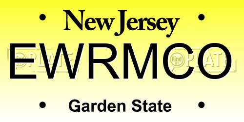 EWRMCO New Jersey License Plate