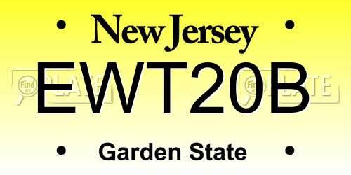 EWT20B New Jersey License Plate