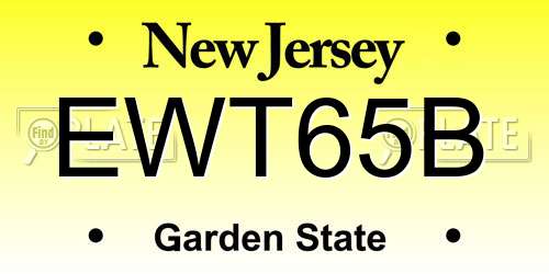 EWT65B New Jersey License Plate