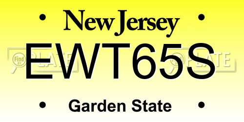 EWT65S New Jersey License Plate