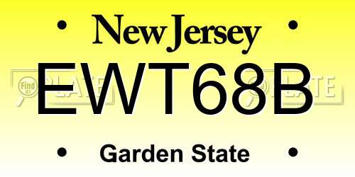 EWT68B New Jersey License Plate