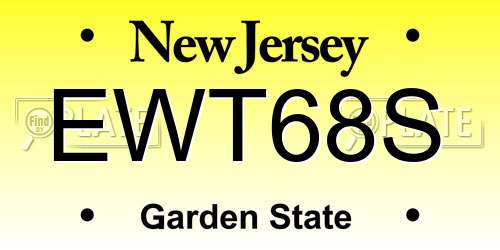 EWT68S New Jersey License Plate
