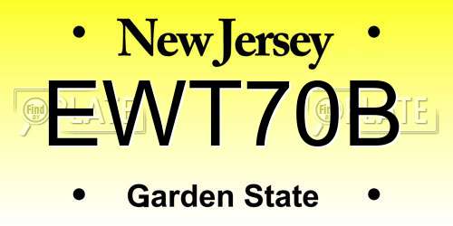 EWT70B New Jersey License Plate