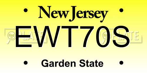EWT70S New Jersey License Plate