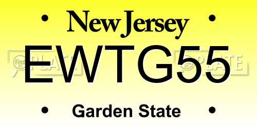EWTG55 New Jersey License Plate
