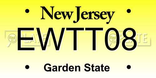 EWTT08 New Jersey License Plate