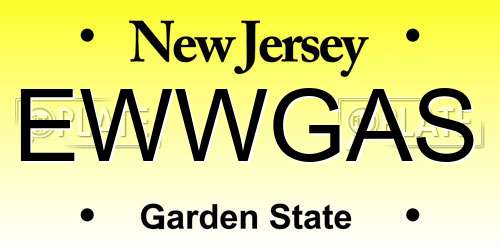 EWWGAS New Jersey License Plate