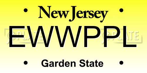 EWWPPL New Jersey License Plate