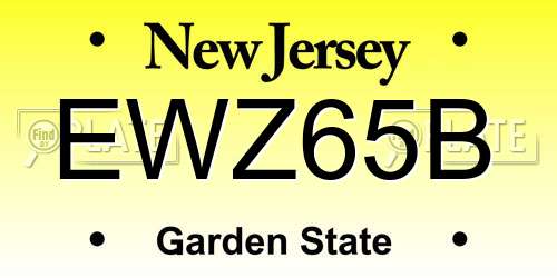 EWZ65B New Jersey License Plate
