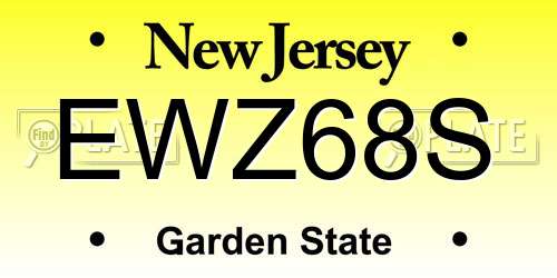 EWZ68S New Jersey License Plate