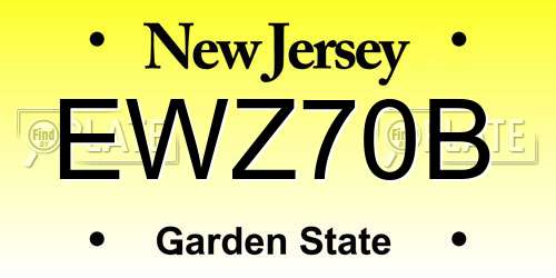 EWZ70B New Jersey License Plate