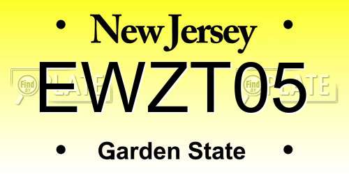 EWZT05 New Jersey License Plate