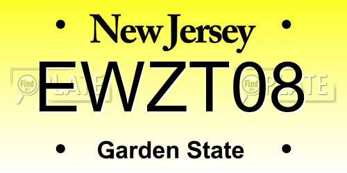 EWZT08 New Jersey License Plate