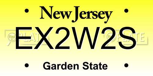 EX2W2S New Jersey License Plate