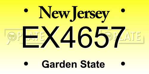 EX4657 New Jersey License Plate