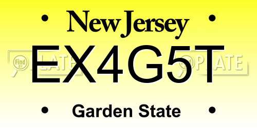 EX4G5T New Jersey License Plate