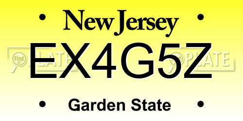 EX4G5Z New Jersey License Plate