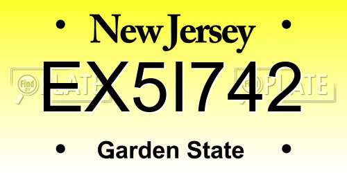 EX5I742 New Jersey License Plate