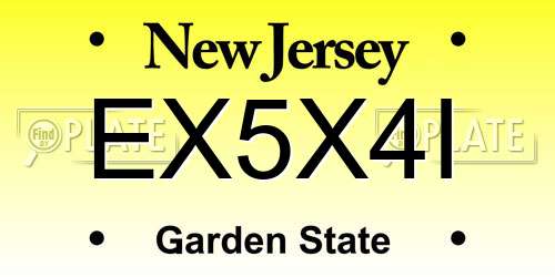 EX5X4I New Jersey License Plate