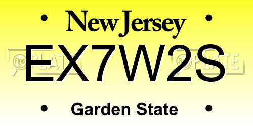 EX7W2S New Jersey License Plate