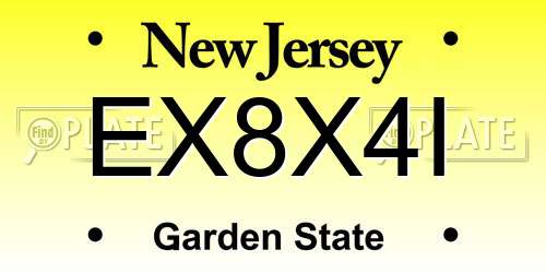 EX8X4I New Jersey License Plate