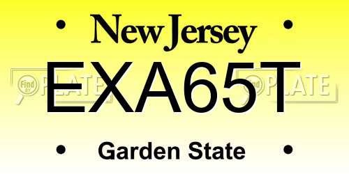 EXA65T New Jersey License Plate
