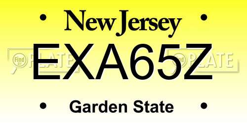 EXA65Z New Jersey License Plate
