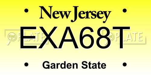 EXA68T New Jersey License Plate