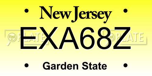 EXA68Z New Jersey License Plate
