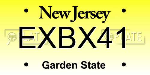 EXBX41 New Jersey License Plate