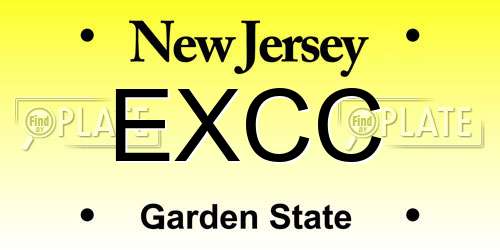 EXCC New Jersey License Plate