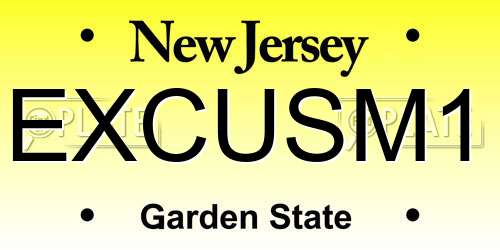 EXCUSM1 New Jersey License Plate